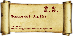 Mogyorósi Ulpián névjegykártya
